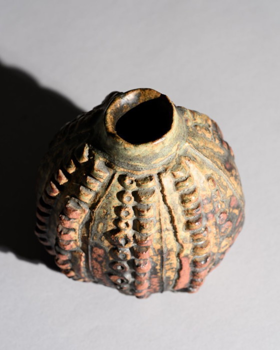 Image 1 of Bernard Rooke Studio Pottery Vase Brutalist Textured Ceramic England 1960s-1970s