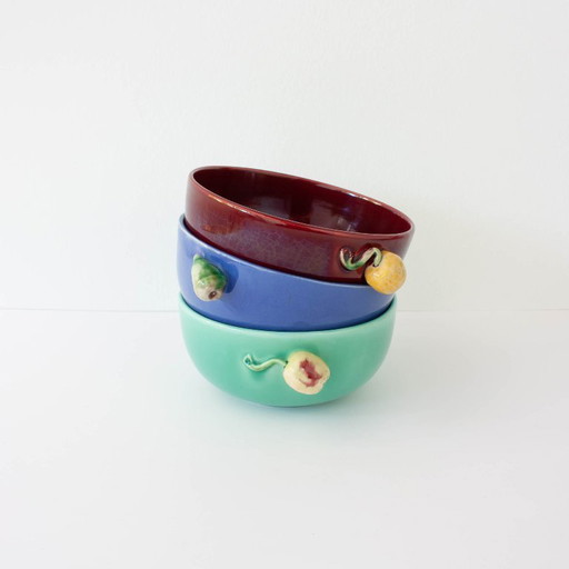 Set of 3 Small Bowls From Secla, 1970's