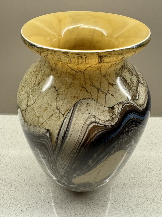 Image 1 of Beautiful Unica Glass Vase – Master Glassblower Jean-Claude Novaro