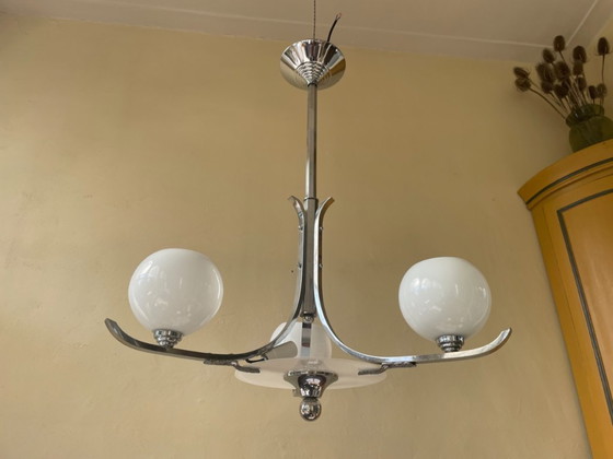 Image 1 of Hängelampe Deckenlampe Lampe Art Deco 1930 Französisch