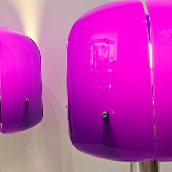Image 1 of Lampes de table vintage en plexiglas violet