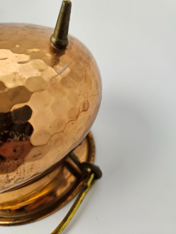 Image 1 of Gepatineerde vintage gehamerde messing cachepot | Bloempot | Plantenbak | Plantenhouder | Jardiniere