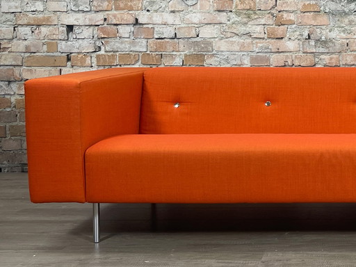 Moooi Bottoni Set orange sofa and armchair