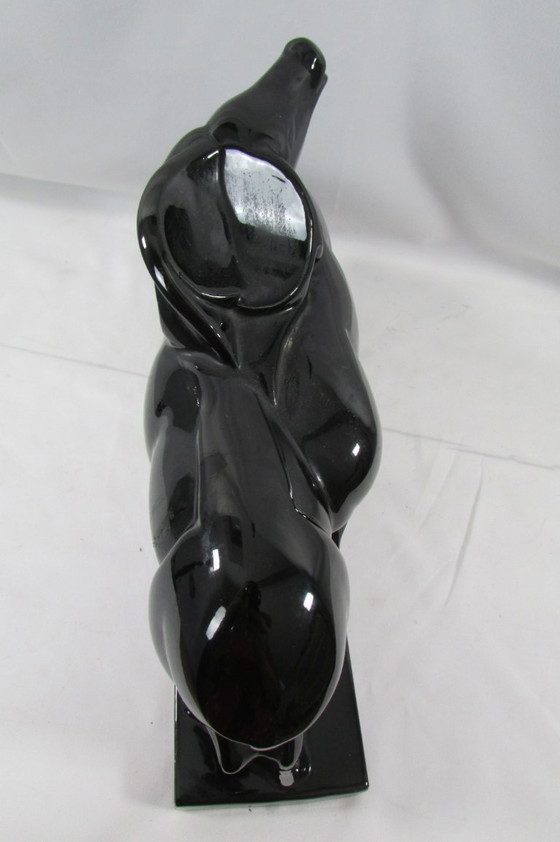 Image 1 of Pair of antelopes, LEMANCEAU, black ceramic