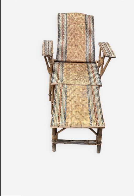 Chaise longue Art nouveau de mimbre