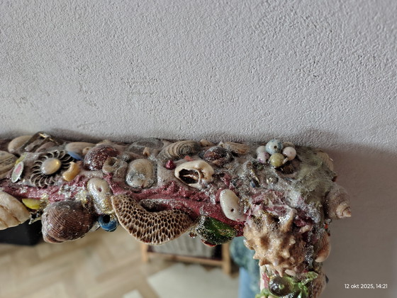 Image 1 of mirror with shell rim