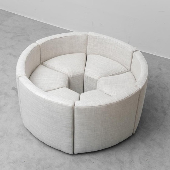 Image 1 of SET DA PRANZO VINTAGE ANNI '70 IN STILE MODERNO CON TAVOLO ROTONDO E 6 SEDIE