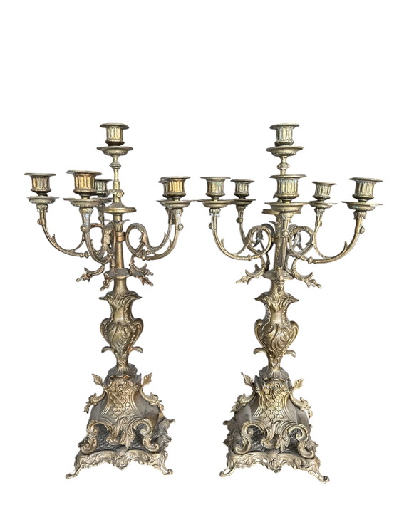 Image 1 of Elegant 6 arm brass candelars 