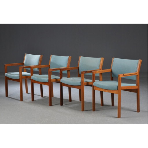 Ensemble de 4 fauteuils vintage en acajou par Christian Hvidt pour Soborg Mobelfabrik, 1970