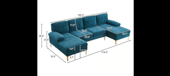 Image 1 of Sale Large Sectional Sofa Set with 2 Chaise Couch