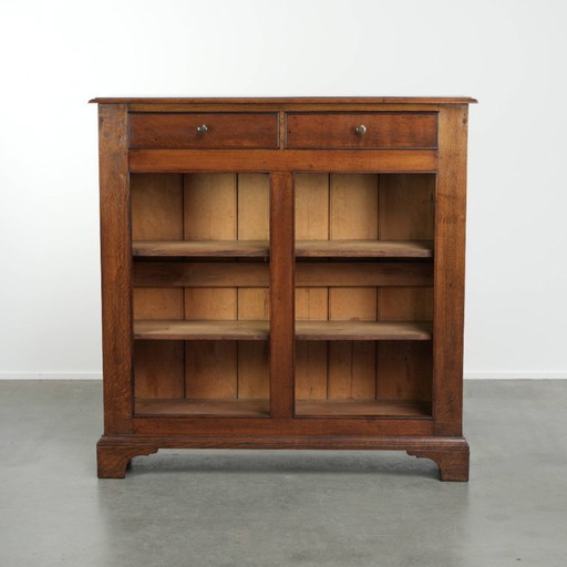 Librería/vitrina con incrustaciones antigua de roble inglés de mediados del siglo XIX. – boekenkasten, Wood
