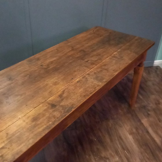 Dining table, Side table Antique French farmhouse table made of fruitwood (photo 3 of 16)