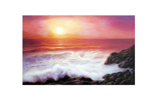 Image 1 of Seascape in oil, signed by the artist. Seascape in oil, signed. Oil painting of the sea.