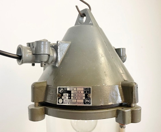 Image 1 of Lampada antideflagrante industriale in alluminio pressofuso grigio scuro, anni '60