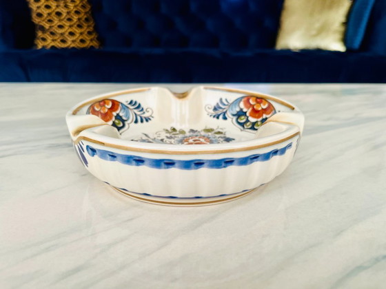 Image 1 of Posacenere vintage in ceramica policroma dipinta a mano Flora Delft, Olanda n. 966