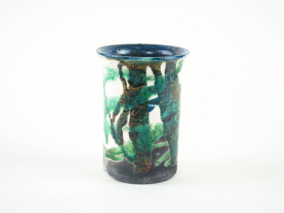 Vaso in ceramica, anni '70, prodotto in Europa, Vasi, Blu, Abstract (foto 4 di 12)