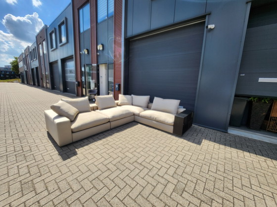 Image 1 of Flexform - Groundpiece hoekbank in beige stof by Antonio Citterio