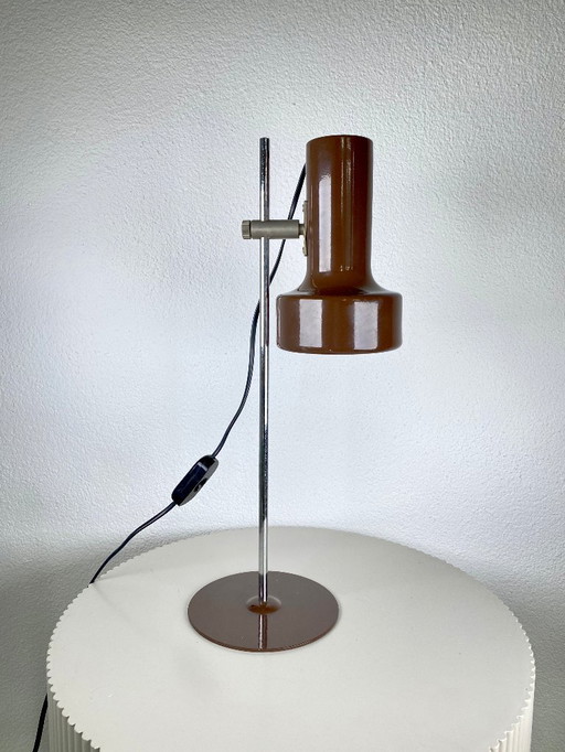 Vintage Space Age Adjustable Desk Lamp – Brown Retro Spotlight Table Lamp - 1970s Design Lighting - Articulated Modernist Lamps