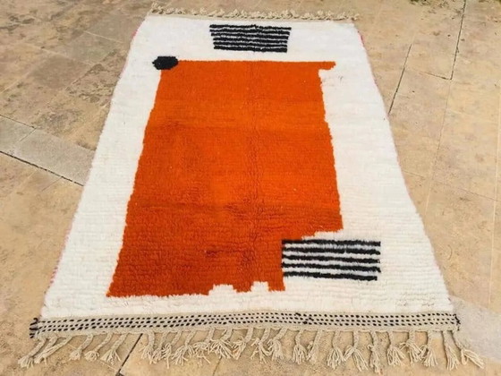 Handmade rug 200x300 cm, wool, orange, Morocco – Rugs & carpets, Cotton, Modern (photo 9 of 10)