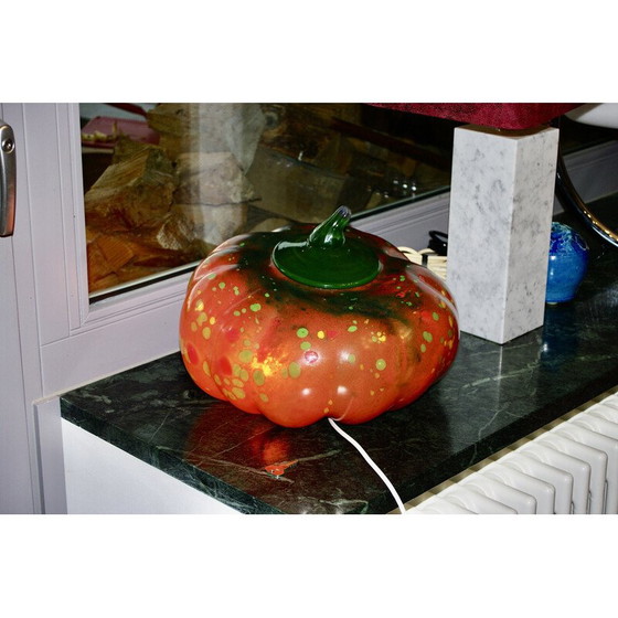 Image 1 of Lampada vintage a forma di zucca in vetro Biot di Marcel Saba, anni '60