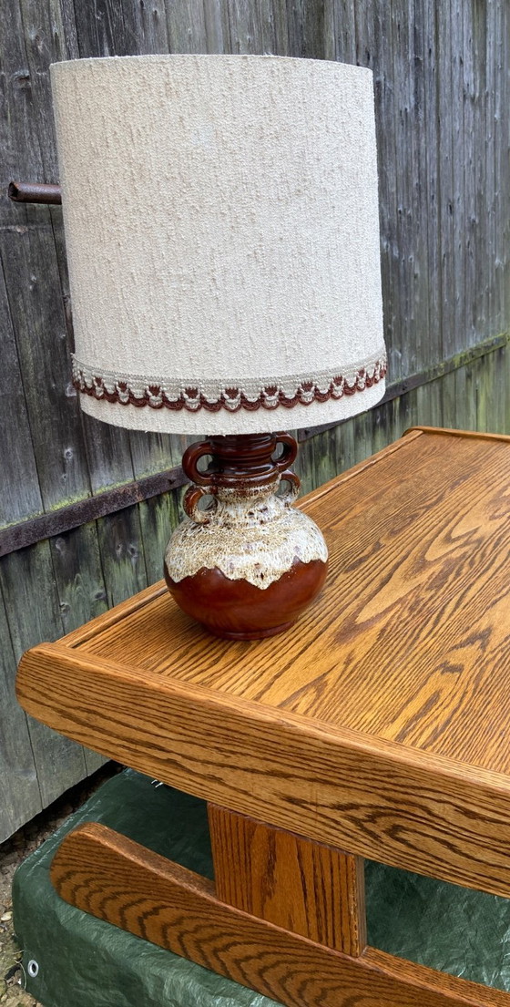 Image 1 of Scheurich Vase Fat Lava West Germany Table Lamp Ceramic Base 70s Vintage