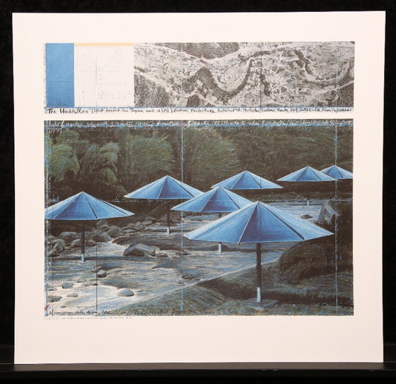 Image 1 of Christo - The Umbrellas (blue) - Offset couleur - Japon/USA 1991