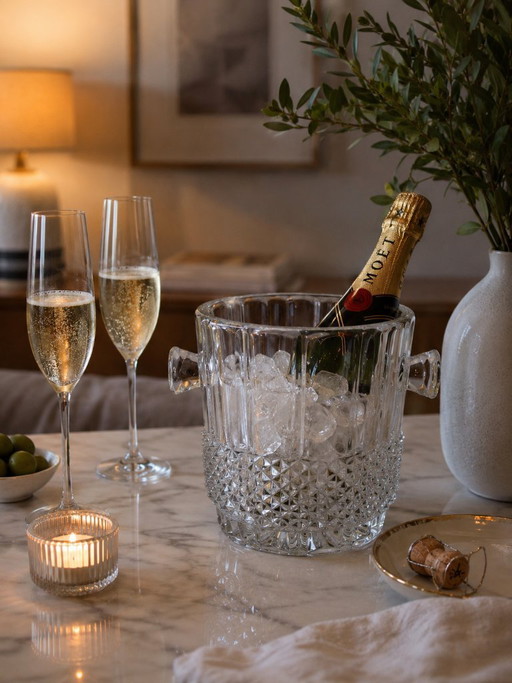 Champagnerkübel aus Kristall im Art-déco-Stil