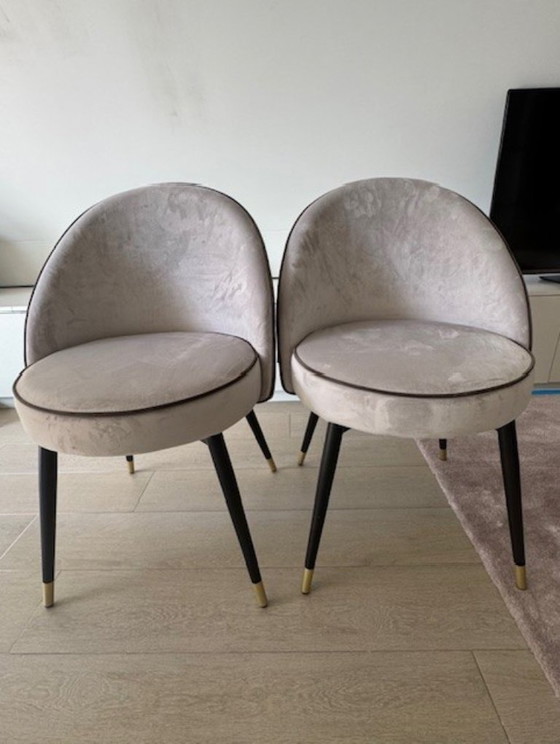 Image 1 of 2x Eicholtz Dining Chair Cooper - light grey 