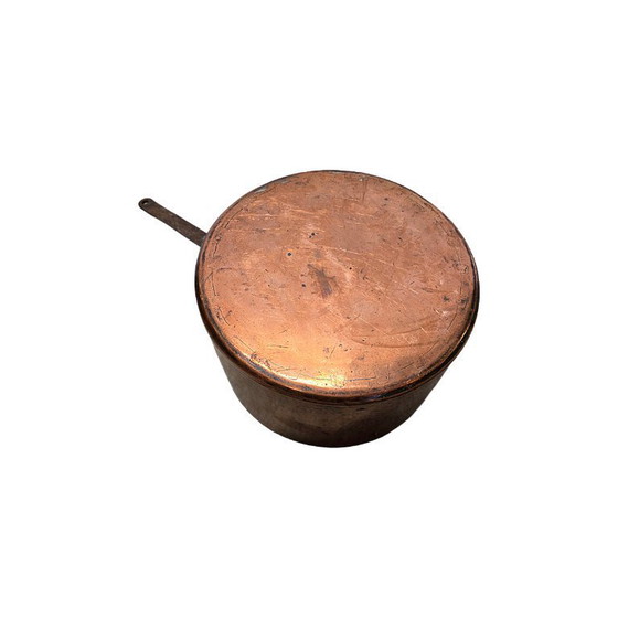 Image 1 of Grande casserole ancienne en cuivre français, XIXe siècle