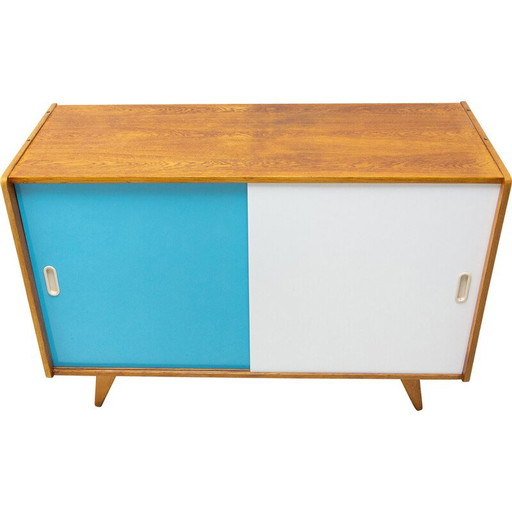 Mid Century Sideboard U-452 mit Schiebetüren von Jiří Jiroutek, Tschechoslowakei 1960er Jahre