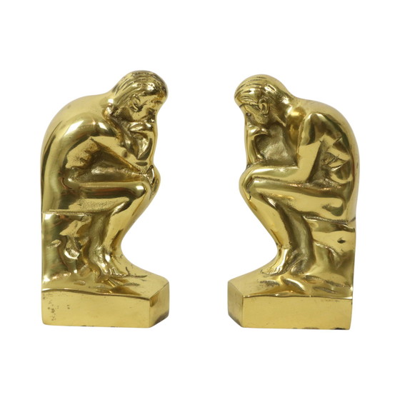 Image 1 of Italienische Messing-Buchstützen Der Denker