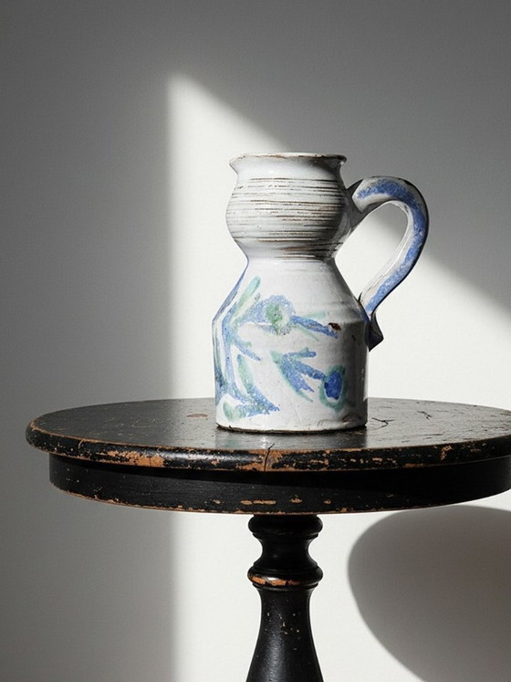 Image 1 of Glazed stoneware pitcher from Vallauris, 1970s, Boris Kasianoff, Albert Thiry, Le Mûrier Era