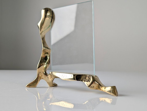 David Marshall Skulpturaler Bilderrahmen aus Messing und Glas, Spanien, 1970er Jahre