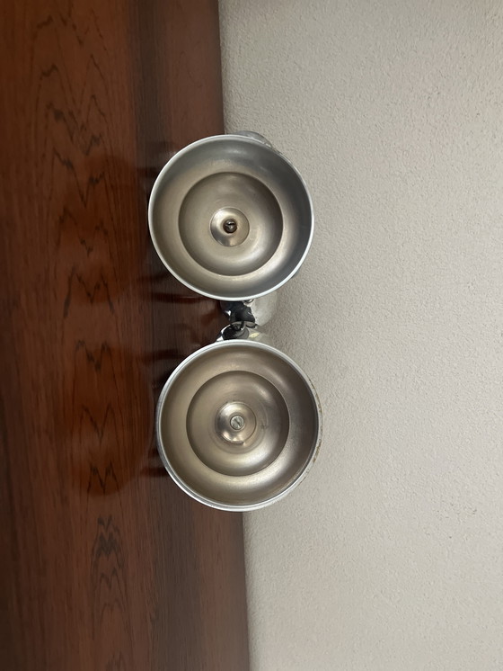 Image 1 of Set of Art Deco chrome candle holders Demeyere 1930s