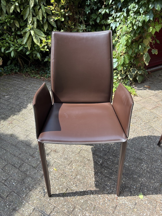 Bontempi Eetkamerstoel chocoladebruin, hoge rugleuning (6 stuks) – Eetkamerstoelen, Leather (photo 5 of 15)