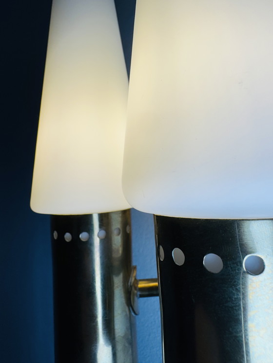 Image 1 of LAMPADA DA PARETE DOPPIA IN OTTONE COLORATO DI HANS-AGNE JAKOBSSON PER MARKARYD, SVEZIA, 1960