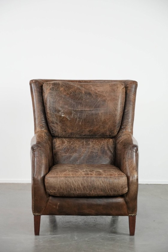 Image 1 of Vintage rundleren fauteuil met karakter en prachtige en sprekende kleuren