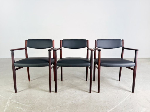 3x Arne Vodder Midcentury chaise P. Olsen Sibast palissandre danois