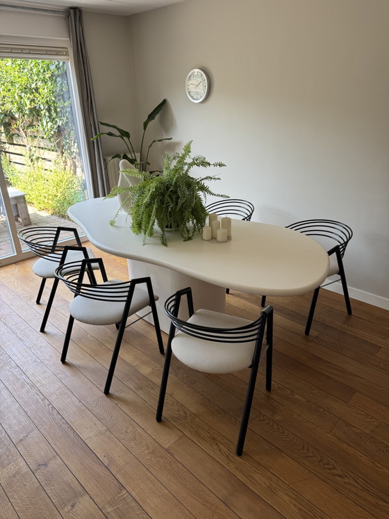 Set di 5 sedie da pranzo di design postmoderno con struttura tubolare anni '80 – Metal (photo 9 of 36)