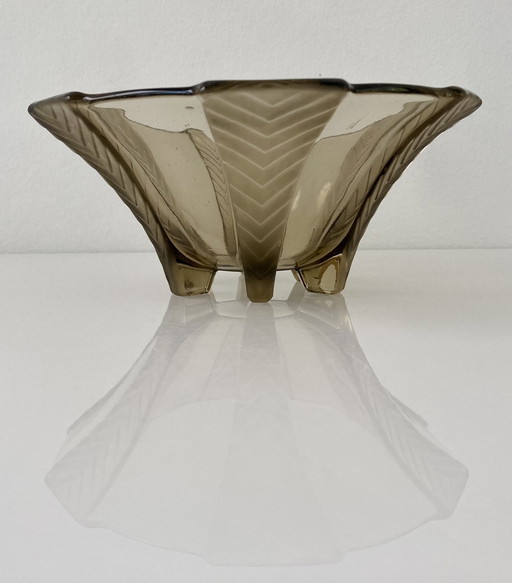 Art Deco glass dish from 1930, model Athena, company Walther&Sohne
