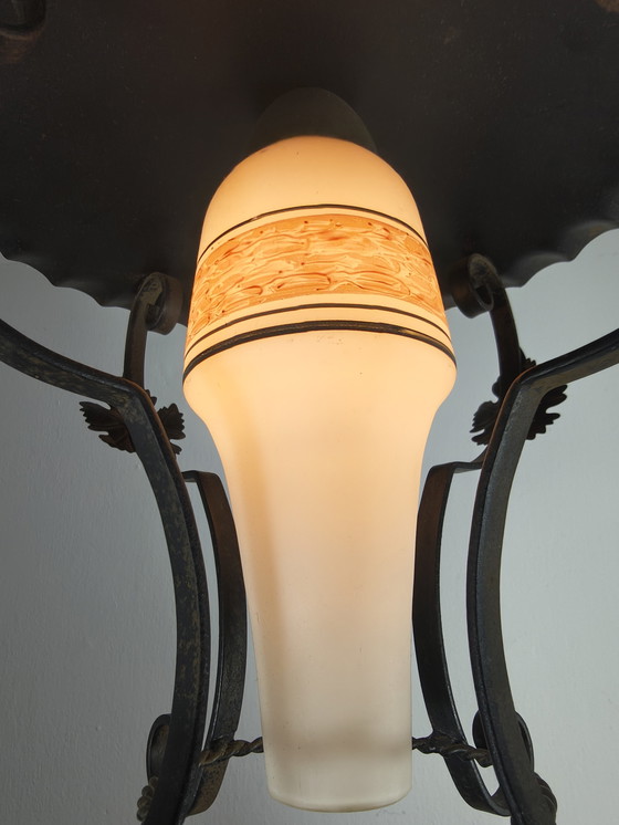 Image 1 of Vintage opal glass lantern