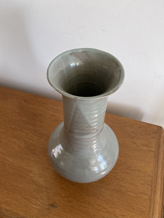 Image 1 of Signed glazed stoneware vase