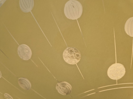 Image 1 of Lampada in scala anni '50 con vetro lavorato