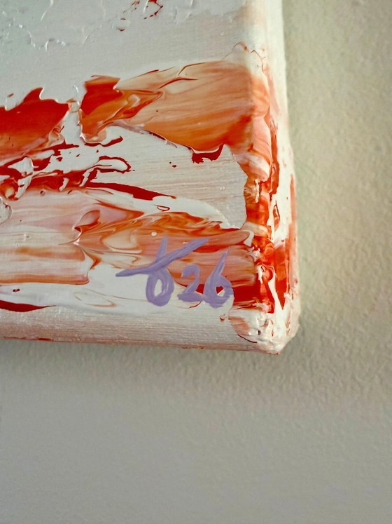 Image 1 of Birch V – Abstract painting with pastel colors and texture | 50x50 cm