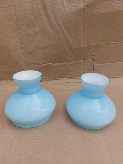 2 light Blue lampshades