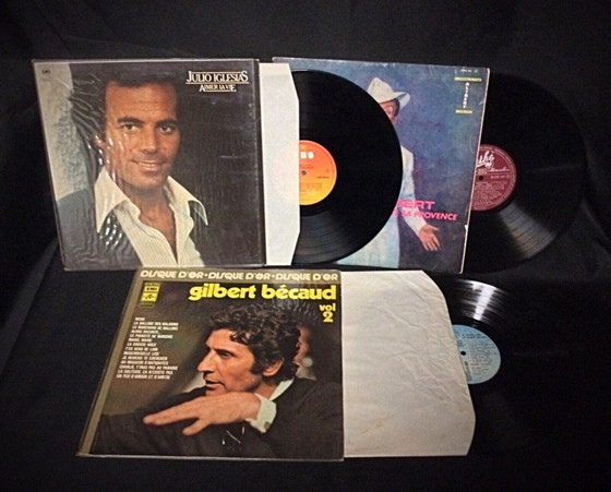 Image 1 of Konvolut von 3 Vinyl-Schallplatten – Verschiedene Musikstile: G. Bécaud, Julio Iglesias – 2Y28