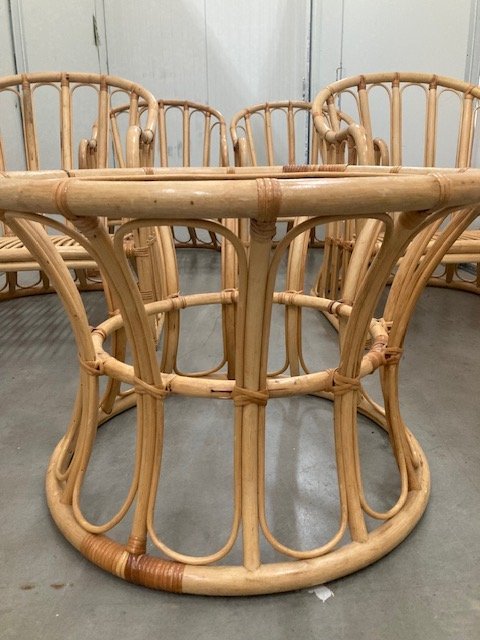 Image 1 of Rotan Bamboe loungeset, jaren 80