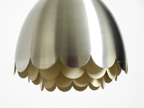 Image 1 of Magnifique petite lampe suspendue Space Age originale des années 1960 par Doria en aluminium et métal