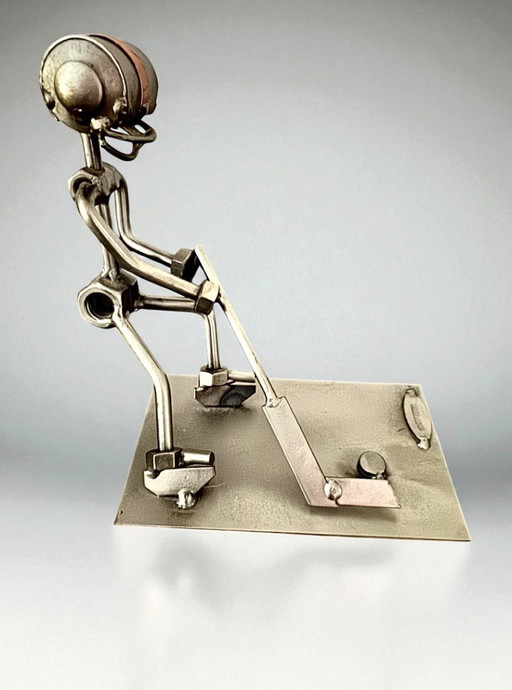 Happy Metal Hockey Player