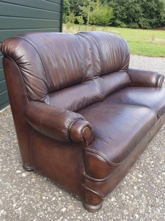 Image 1 of Klassiek leder chesterfield bank